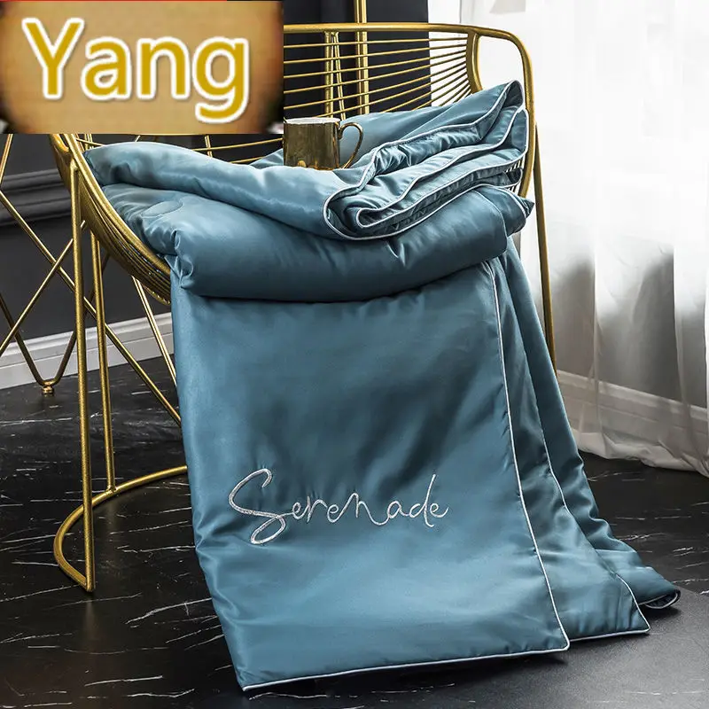 Летнее моющееся одеяло из тенсела летнее охлаждающее ледяного шелка тонкое