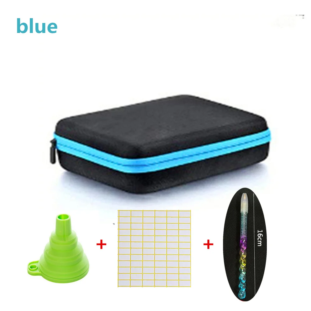 blue 30/60 бутылочки коробка для алмазной живописи контейнер для инструментов Коробка Для Хранения Чехол держатель сумка на молнии - Цвет: blue