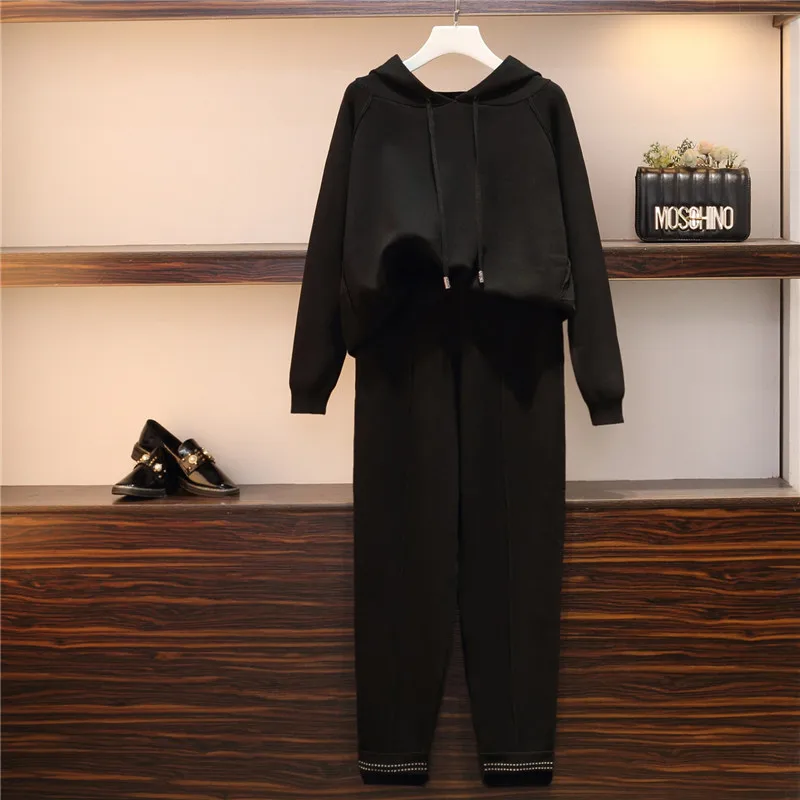 Женский костюм спортивный 2 шт. наборы Осень Зима Водолазка пуловеры и длинные