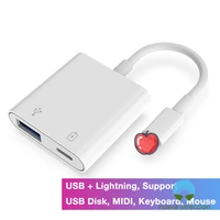 for lightning iphone to usb and charge 2 in 1 adapter cable converter camera kit for iphone 11 12 xs x xr max pro mini se2 7 6