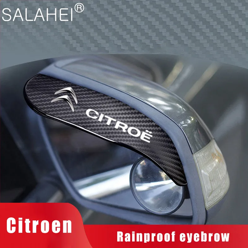 

2Pcs Carbon Fiber Car Rear View Mirror Sticker Rain Eyebrow For Citroen C1 C2 C3 C4L C5 C6 C-ELYSEE VTS Xsara C-Crosser Berlingo