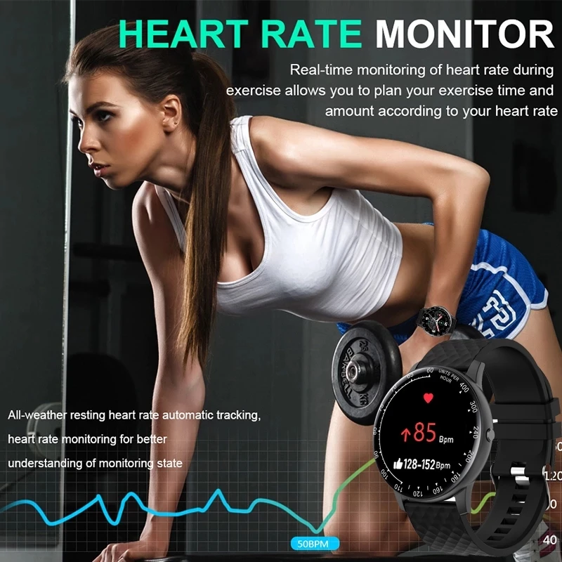 

2021 New Smart Watch Men Waterproof Sports Fitness Tracker Heart Rate Blood Pressure LED Full Touch Screen smartwatch Women