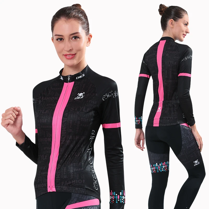 CHEJI велосипедная одежда для женщин весна осень длинный рукав Джерси Длинные
