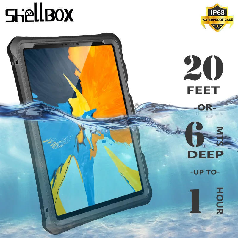 Suporte para Ipad Case à Prova de Poeira Capa para Ipad Cases de Telefone Shellbox Impermeável Case 2021 Mergulho Claro Coque Pro 11