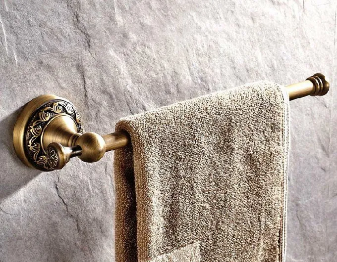 Small Towel Bar Аксессуары для ванной комнаты античная латунь коллекция, кольцо для полотенец, держатель для бумаги, туалетная щетка, крючок, вешалка для ванной, мыльница aset007 - Цвет: Small Towel Bar