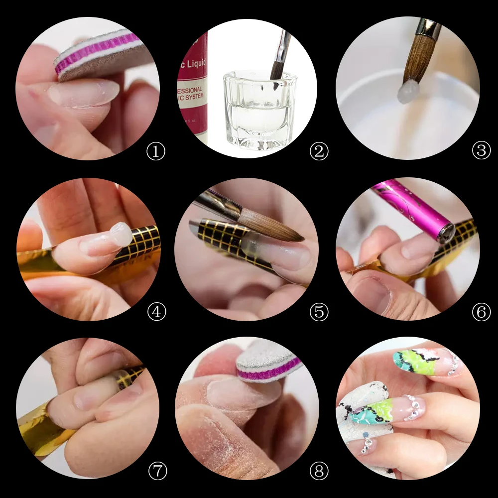 Высокое качество 100% Kolinsky Sable акриловая кисть для ногтей размер 6 8 10 12 хрустальные