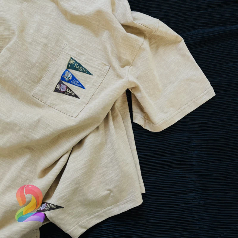 

Oversize KAPITAL T-shirts Four Flags Series Men's Women's Roud Neck Casual Top Tees KAPITAL Cotton Fashion Tshirts