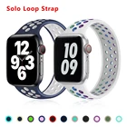 Ремешок Solo Loop для Apple Watch Band 44 мм 40 мм 38 мм 42 мм, Воздухопроницаемый Силиконовый эластичный браслет для iWatch Series 3 4 5 SE 6