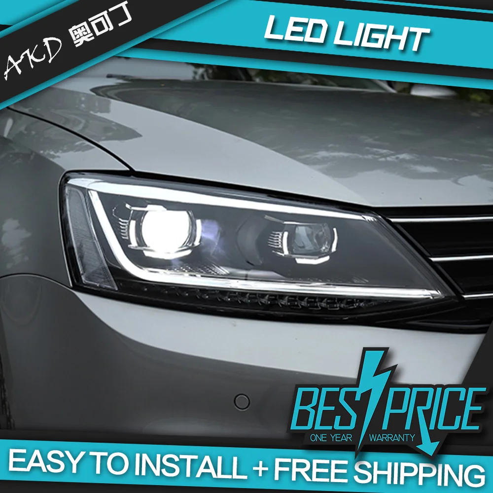 AKD Cars Styling Headlight For VW Jetta MK6 B8 2012-2018 Type Headlights LED Running lights Bi-Xenon Beam Fog Auto level | Автомобили и