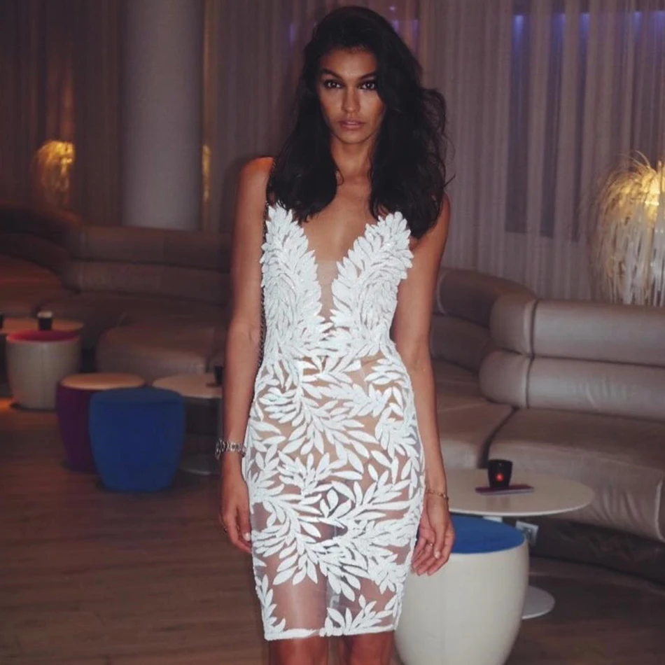 Adyce новинка летнее кружевное Бандажное платье женское Vestidos сексуальное черное