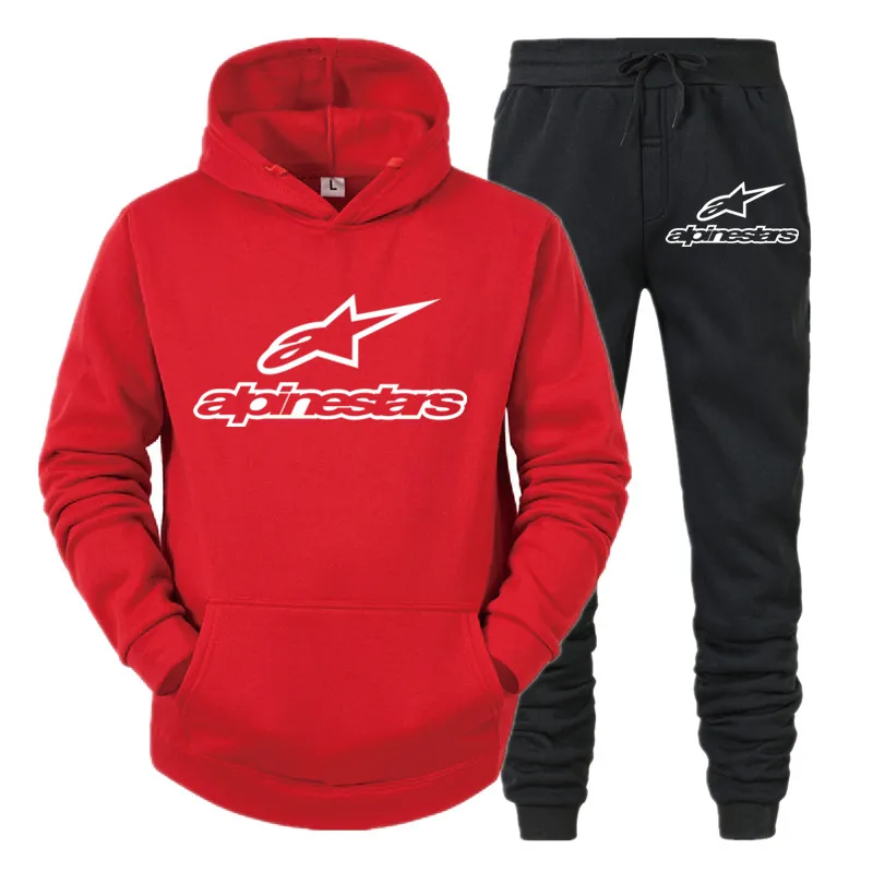 

New Men Hoodies Suit Tracksuit Sweatshirt Suit Fleece Hoodie+Sweat pants Jogging Homme Pullover 3XL Sporting Suit Male