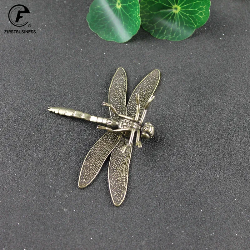 Китайский стиль медные насекомые чай домашнее животное винтажные стрекозы
