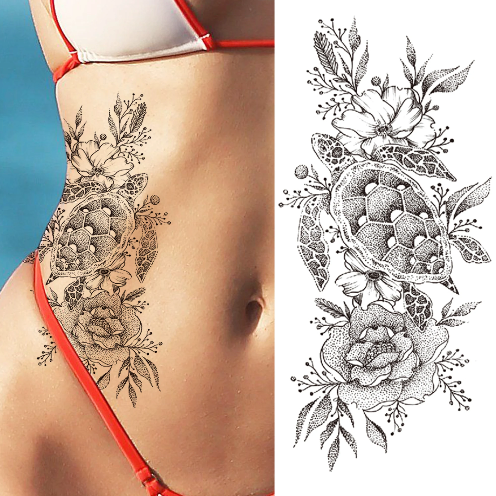 Реалистичная временная татуировка с перекрестной цепочкой для мужчин женщин