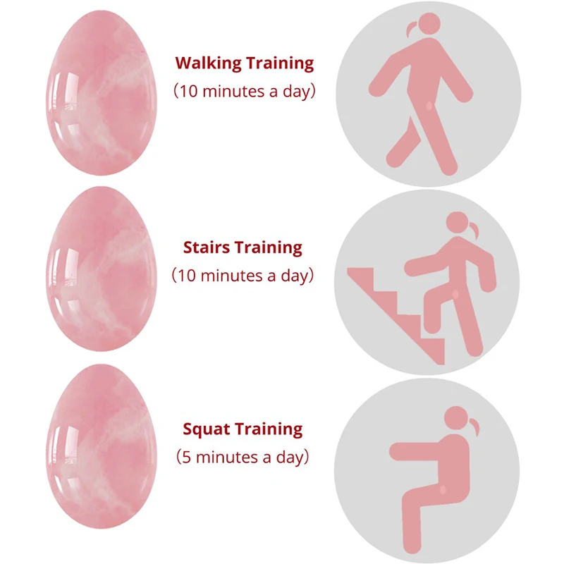 Набор яиц Yoni из розового кварца упражнения для мышц Кегеля яйца натуральные