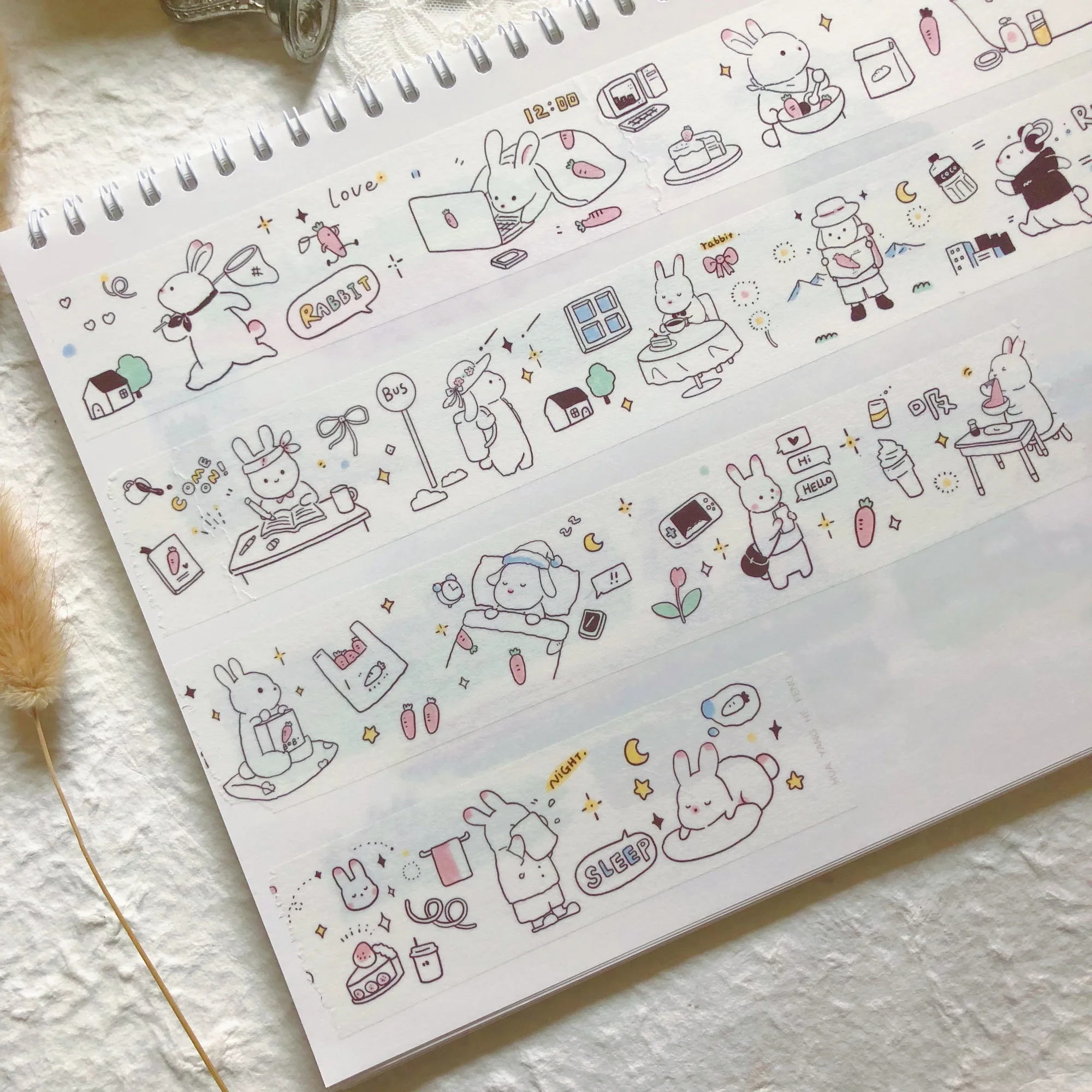 

10 метров рулона ежедневной жизни милый кролик васи лента для домашних животных