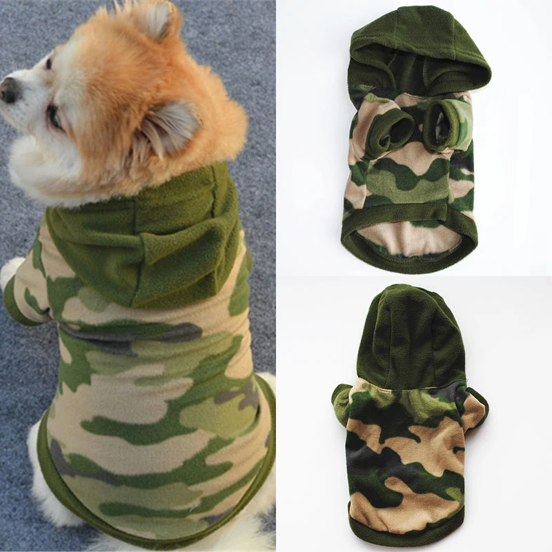 

Camouflage Small Dog Hoodies Winter Warm Stylish Dog Pet Clothes Hoodie Fashion Fleece Camouflage Puppy Coat Apparel Wholesale