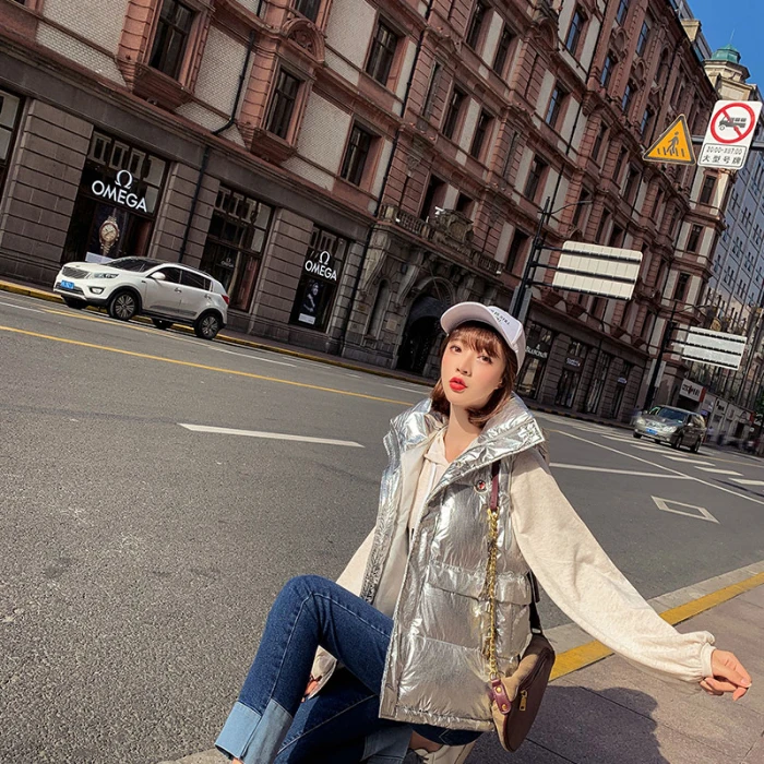 Женская куртка 2019 новый легкий однотонный жилет пуховик с капюшоном хлопковое