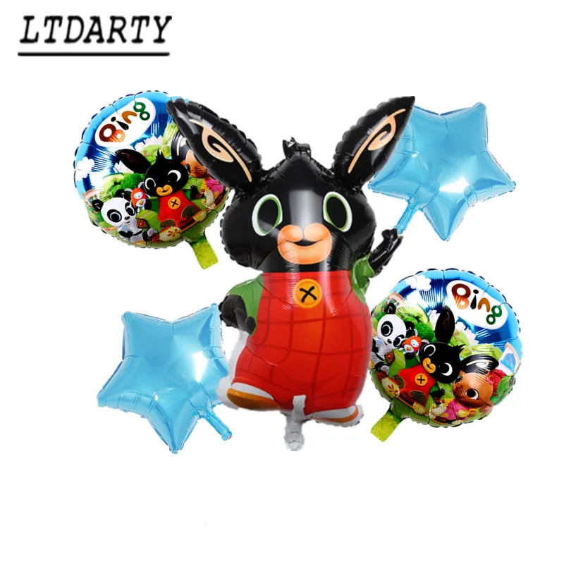 5pcs as picture 15 шт. 86*60 см Bing Банни фольгированные шары мультфильм кролик Воздушные шары 12 дюймов красный черный горошек латексные шары День рождения Декор поставки T - Цвет: 5pcs as picture
