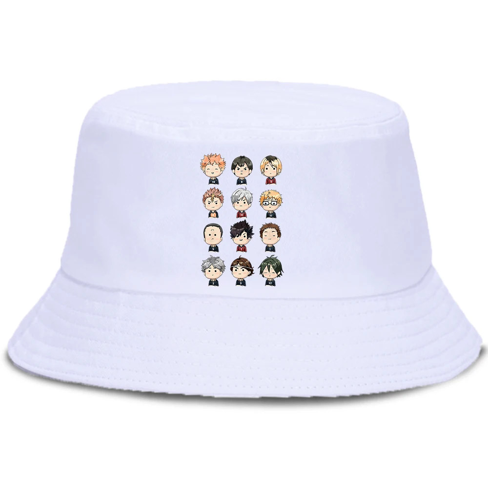 

Панама Haikyuu с милым принтом аниме, уличная пляжная шапка-мешок, складные модные шляпы для рыбалки, солнцезащитная Кепка унисекс