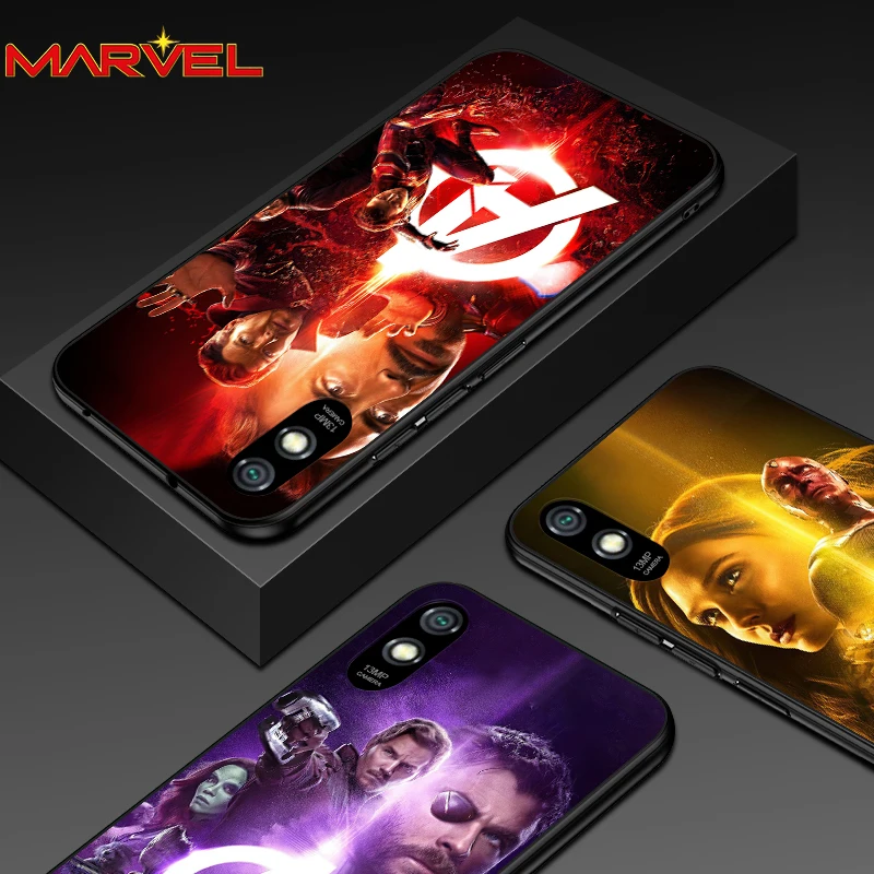 

Marvel hero colorful for Xiaomi Redmi 10X Pro 9C 9A 9T 9 GO K40 K30 Ultra K20 8 7 S2 6 5 4X Pro Soft Black Phone Case