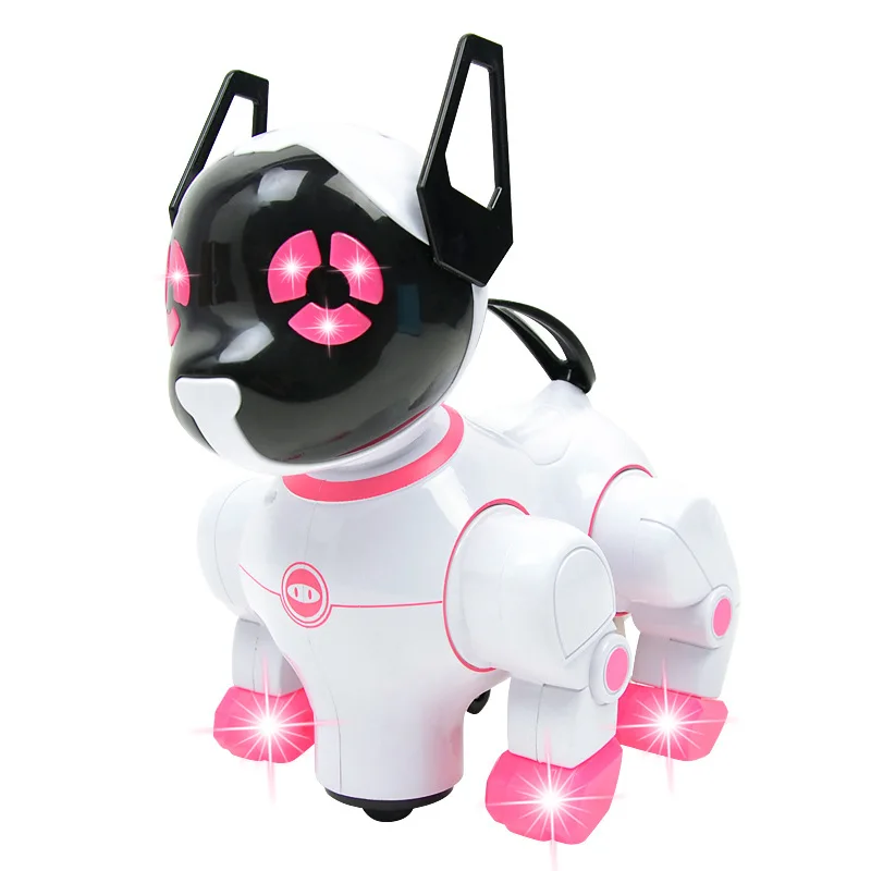 Игрушка-робот для собак, электронные питомцы с музыкой, светодиодная подставка для лая, ходячие животные, универсальное колесо, милый щенок,...