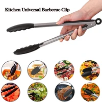 silicone bbq grilling tong salad bread serving tong non stick kitchen barbecue grilling cooking tong with joint lock