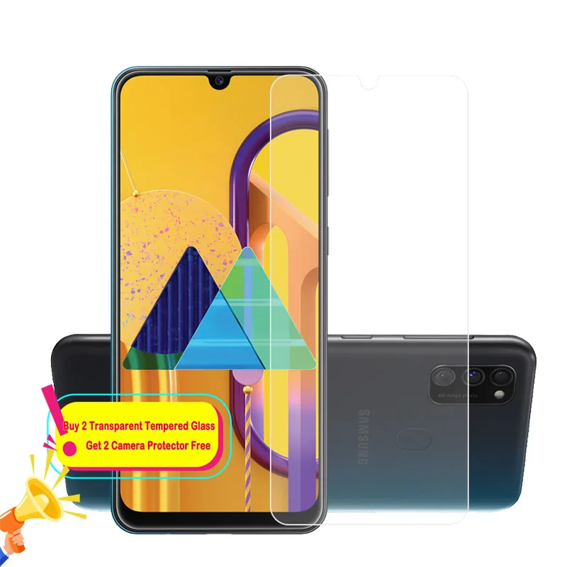 2 шт. закаленное стекло для Samsung Galaxy M30S защита экрана 9H жесткое Защитное