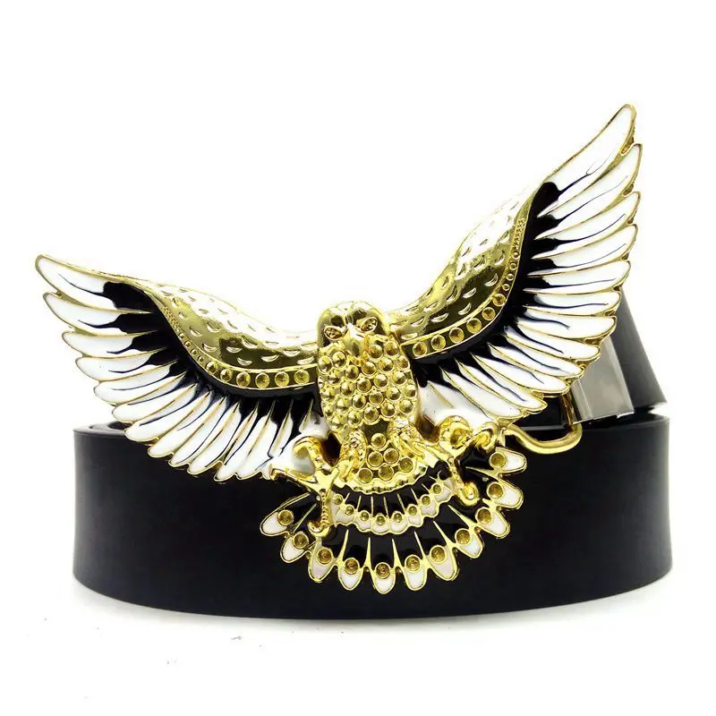 3D Eagle Flying Big Metal Buckle Western Cowboy Waist Belts for Men Casual Jeans Trousers Male Accessories Fashion Gifts