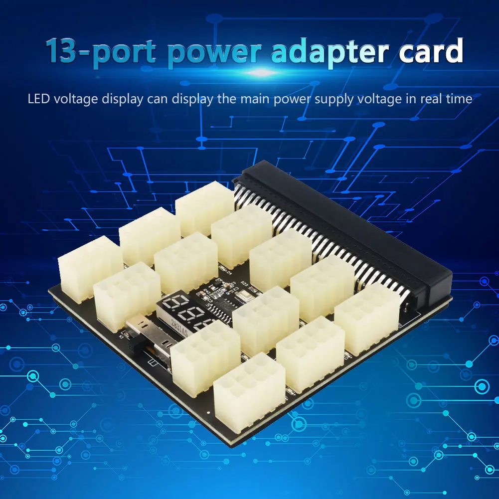 

Adapter Extender Riser Video Card Power Board 12V 13X ATX 8Pin Adapter Power Supply Breakout Board for BTC Mining