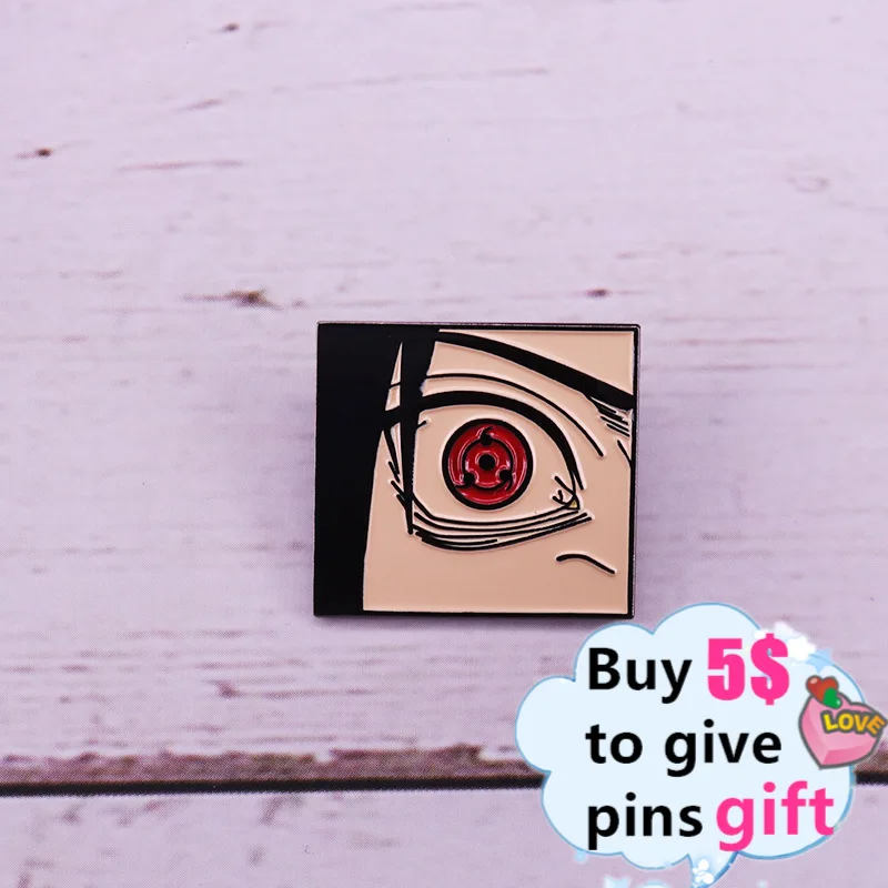 Высокое качество аниме Sasuke Kakashi косплей мультфильм Эмаль Булавка Шаринган значок