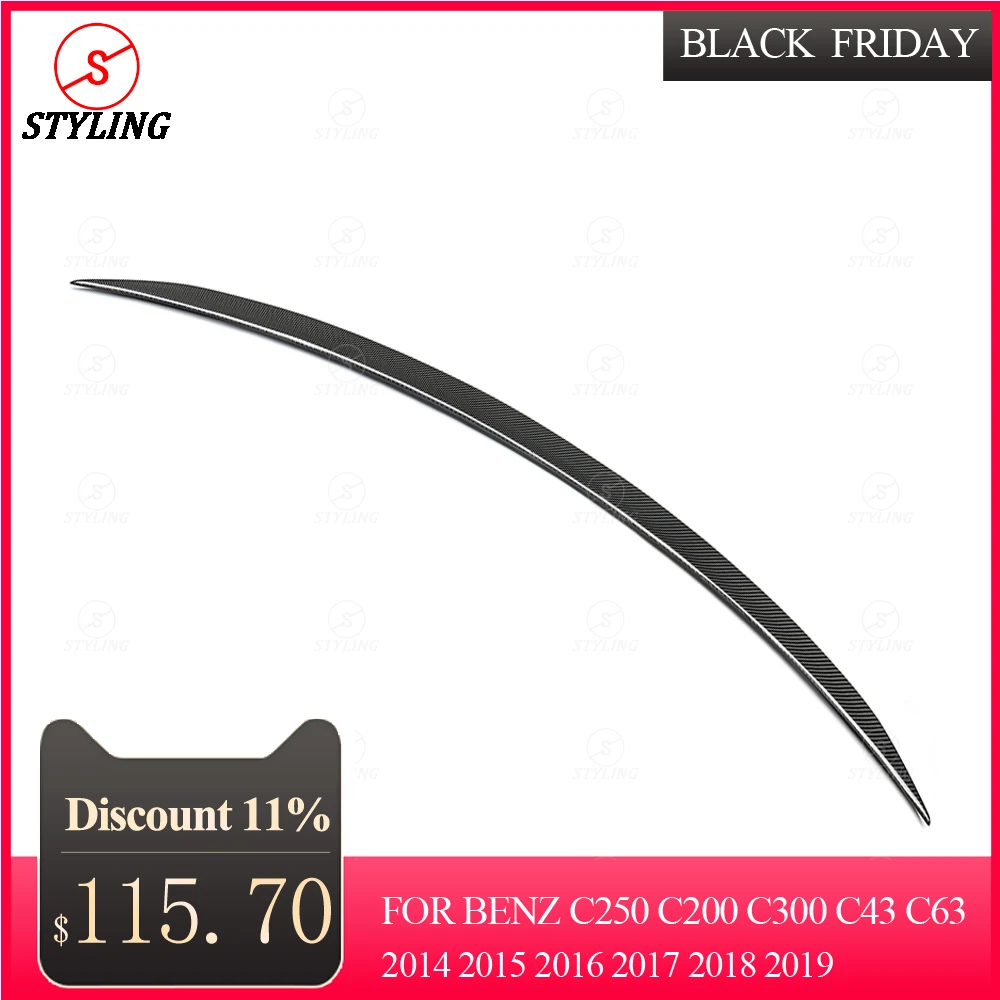 

W205 Coupe Carbon spoiler C43 Style For Mercedes-benz C250 C200 C300 C43 C63 Rear Trunk Spoiler 2014 2015 2016 2017 2018 2019