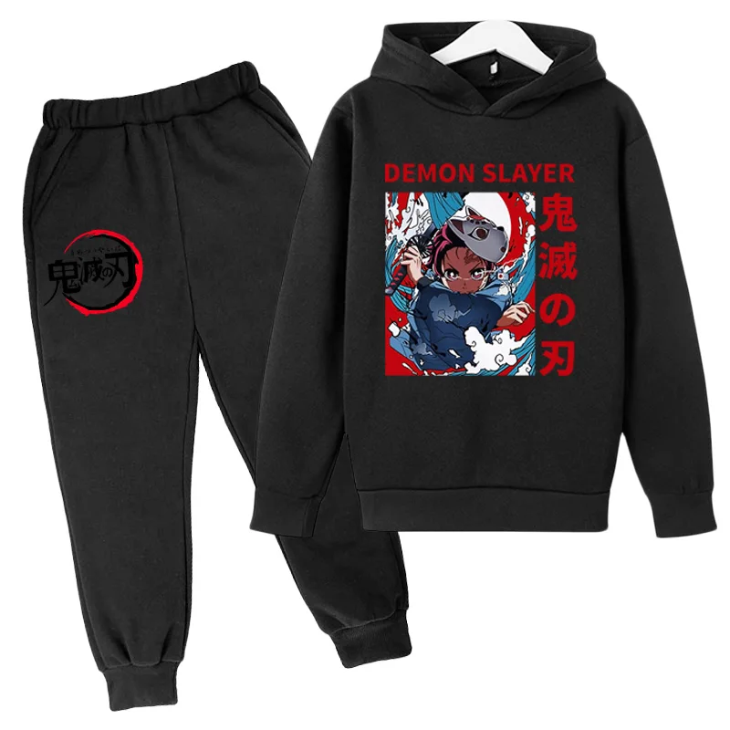 

2021 Spring New Anime Demon Slayer Hoodie Sweatshirt Set Kids Fun Suddera Teen Girl Boy Sweatshirt Set Fashionable Clothes Spot