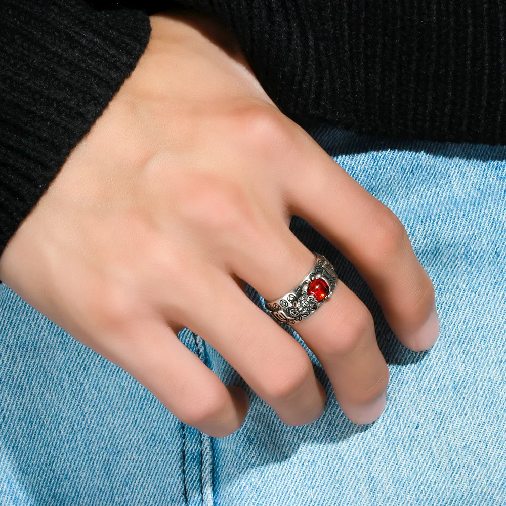 Кольцо-талисман на удачу для мужчин и женщин винтажный Открытый регулируемый