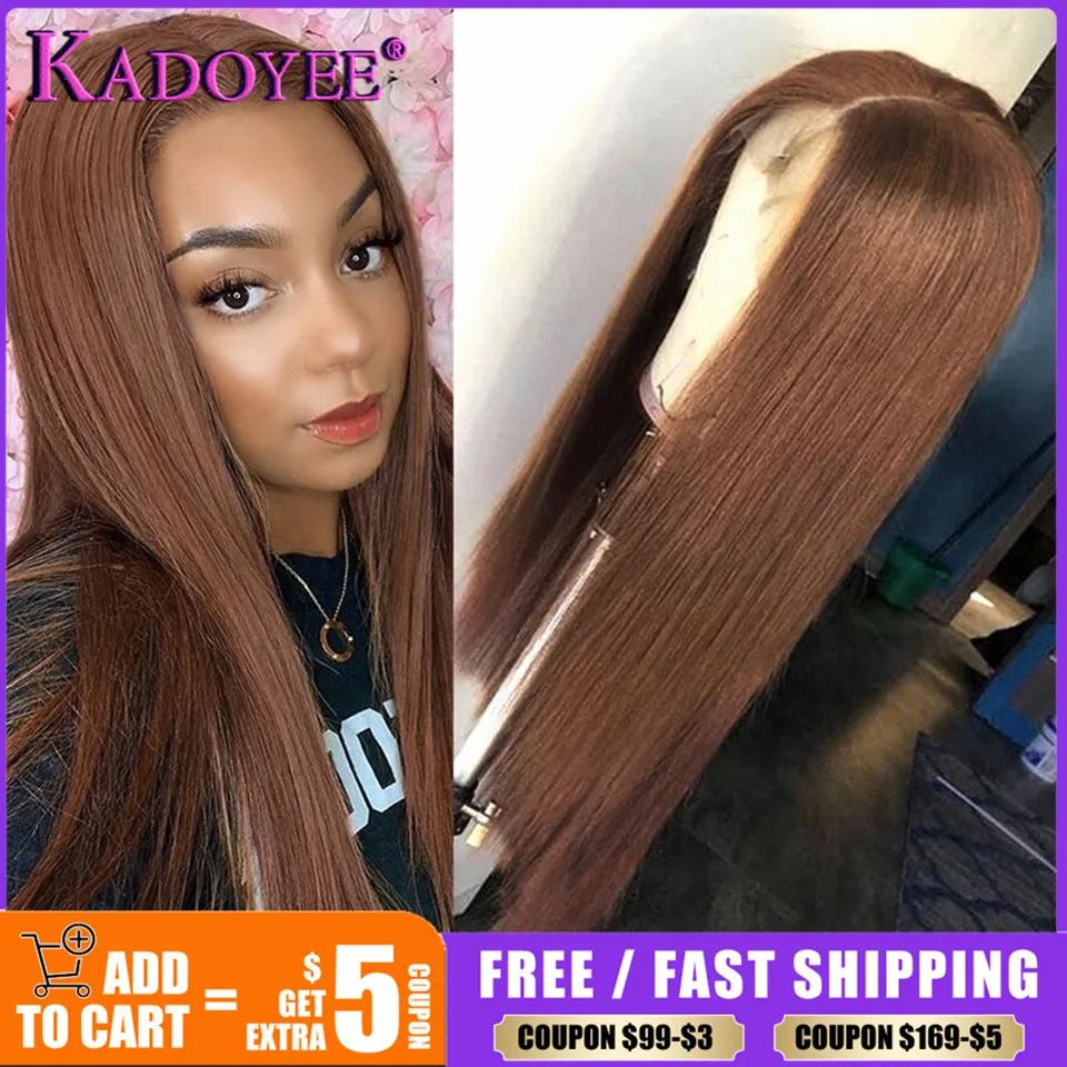

Straight Lace Front Wig Honey Brown Colored Human Hair Wigs For Women 4x4 Lace Closure Wig Brazilian Remy 13x4 Frontal Wig 150%