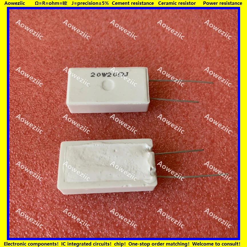 10 шт. 20W20RJ вертикальное сопротивление цементу 20 Вт Ом 20R 20RJ 20W20R керамическое