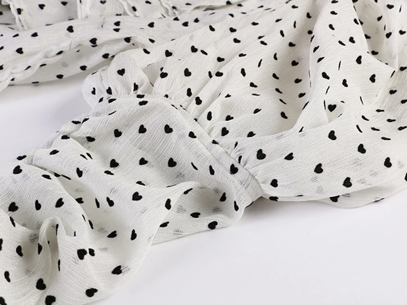 

TWOTWINSTYLE Polka Dot Elegant Shirt For Women Stand Collar Puff Long Sleeve Vintage Blouse Female Fashion New Clothing 2020