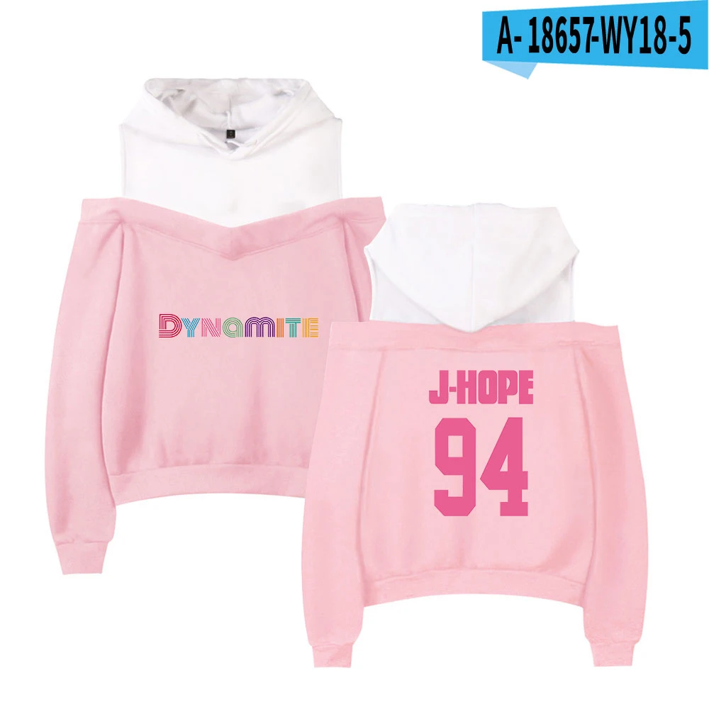 

bangtan album Dynamite Off-shoulder Sweatshirt Women Fashion Hip Pop Printed Women Hoodies Highstreet Sweatshirt