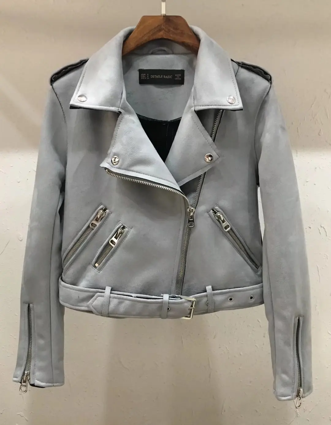 

sleeve short suede jacket for women Women's autumn new long