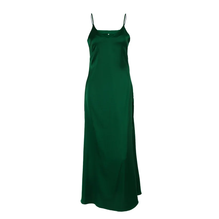 

Spring/Summer 2021 Satin-Colored ButT-Drooping V-Neck With A French SexY Sling Dress