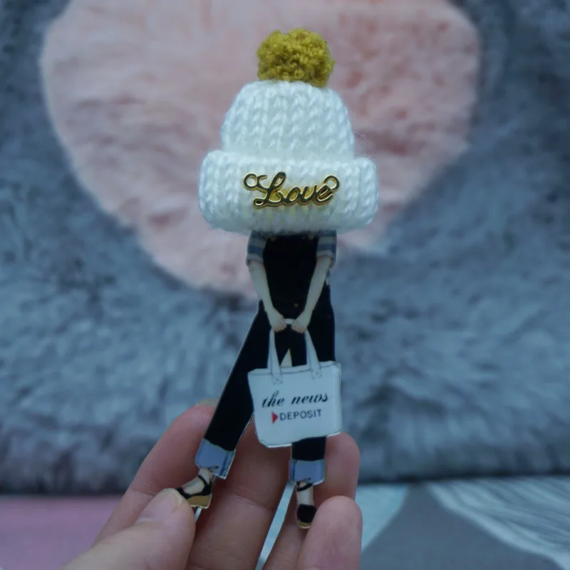 Любовь брошь с буквами Kawaii знак акриловые для женщин/человек одежда воротник