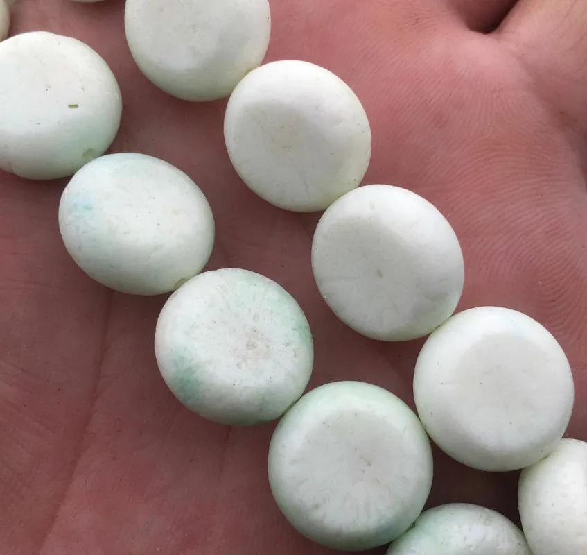 

New 14MM Natural sponge coral sea blue loose beads coin type 15"