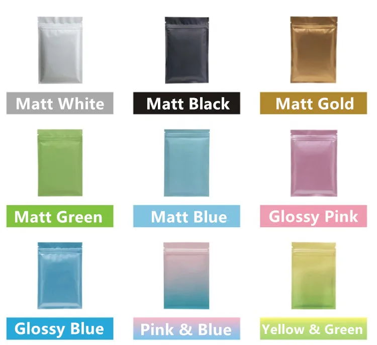 100 шт маленький Алюминий Фольга мешки замка застежка молнии на плоской подошве