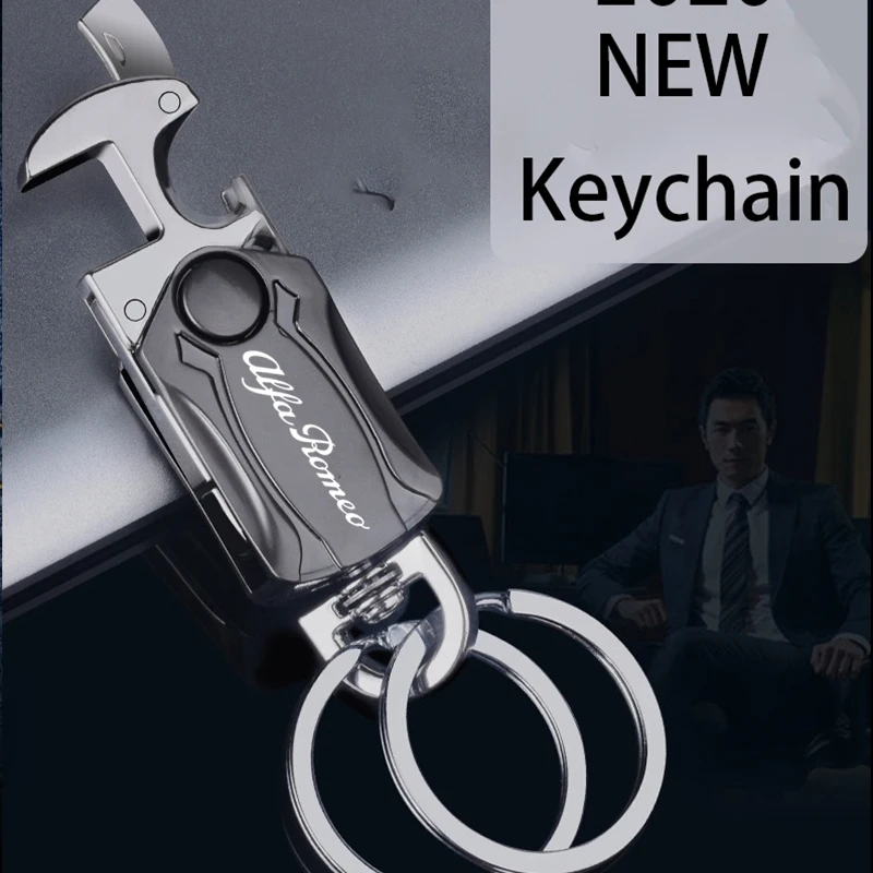 

Suitable for Alfa Romeo 159156147 Giulia Auto Parts Men's Zinc Alloy Keyring Car Play Keyring Beer Opener Keychain