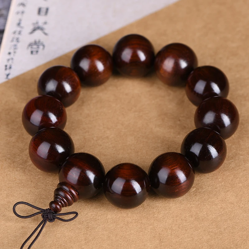 Браслет из красного сандалового дерева с рогом носорога бусина старого