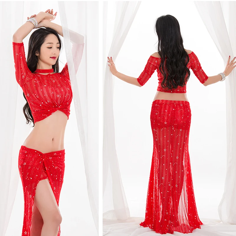 Женский костюм для индийского танца живота 2 цвета Болливуда взрослых одежда