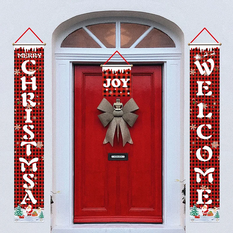 

Outdoor Indoor Reusable Xmas Decor Banners for Home Wall Door Christams Party Supplies LAD-sale