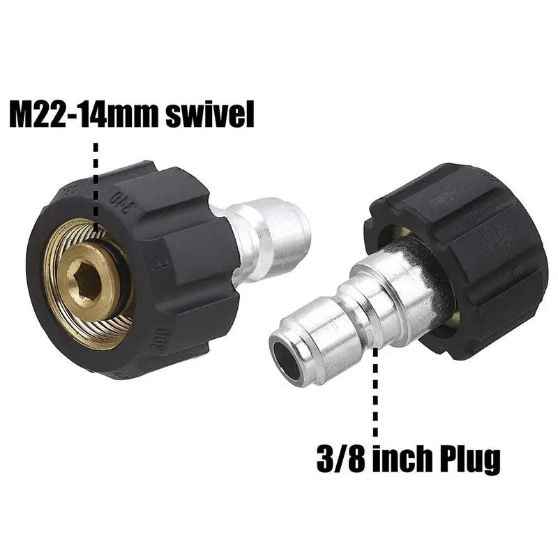 Мойка высокого давления Twist Connect M22 14 мм X 3/8 дюйма БЫСТРОРАЗЪЕМНАЯ вилка B фитинг