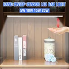 Светодиодная лампа для спальни с USB, 5 В, настенный светильник для шкафа, умная лампа с датчиком движения рук, 20304050 см, декоративный светильник для кухни и шкафа