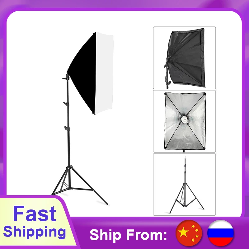 

Photography Softbox Lighting Kits 50x70CM Professional Continuous Light System For Photo Studio Equipment