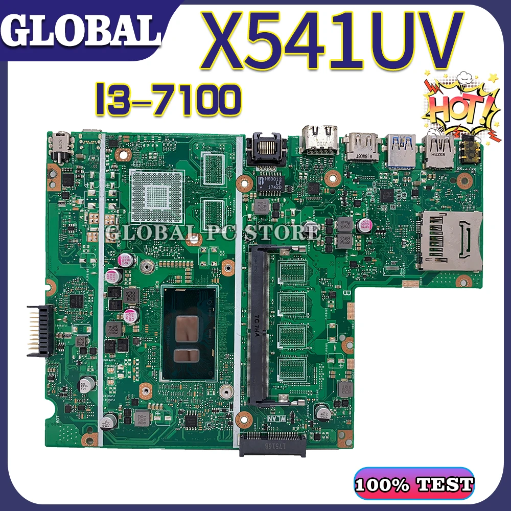 

KEFU X541UVK Laptop Motherboard For ASUS X541UJ X541UV X541U F541U A541U 100% TEST Original Mainboard I3-7100U UMA